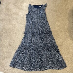 J. Crew Navy Blue floral sleeveless dress